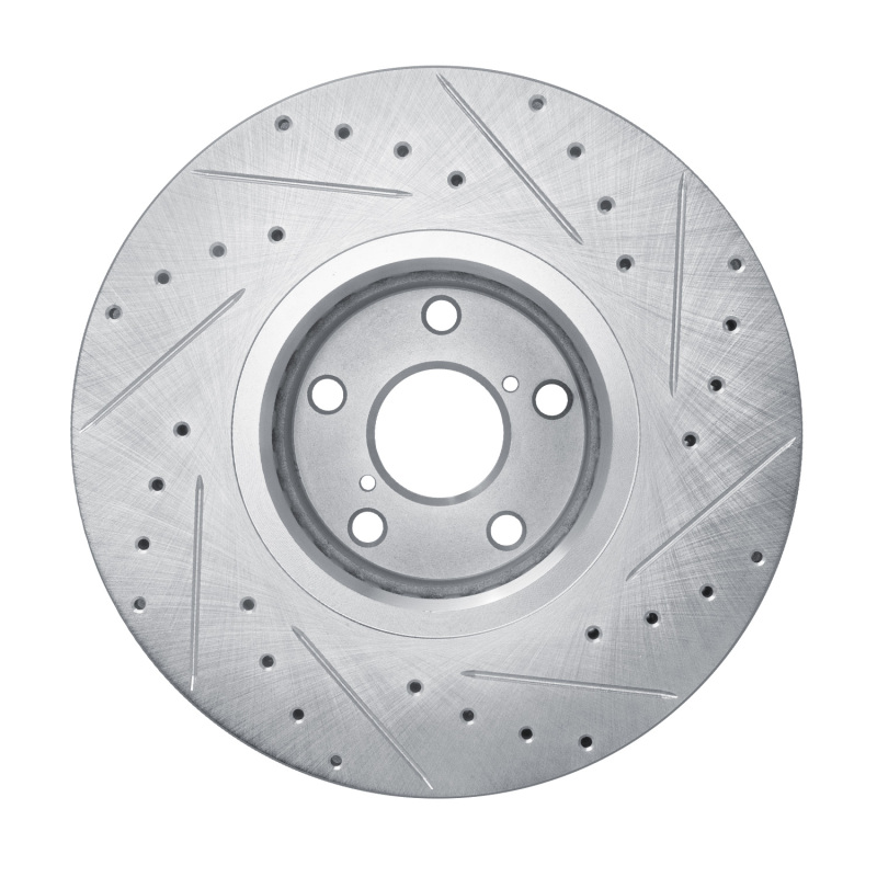 Lexus GS350 Brake Rotor (1) - Left Front - R1 Concepts - Drilled & Slotted - Silver - `07-`11